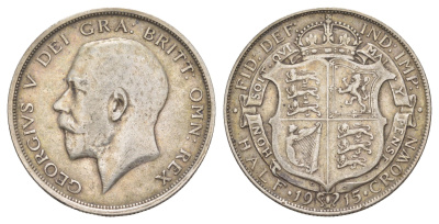 Великобритания 1/2 кроны 1915 Георг V (1910-1936) KM 818.1, Spink 4011 серебро 1526-531