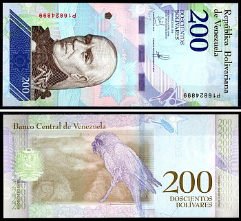 Венесуэла 200 боливаров 2018 13 марта 2018, Франсиско де Миранда, Малый солдатский ара Pick 107 бумага UNC (пресс) 402-71-2-2