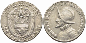 Панама 1/10 бальбоа 1970 KM 10а медь плакированная медно-никелем 73-139
