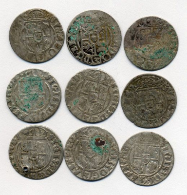 ПОЛЬША ЛОТ ИЗ 9 МОНЕТ В ПОЛТАРАК XVII век M12-13-6