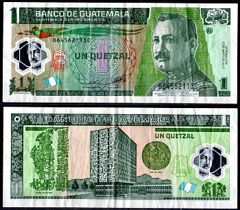 Гватемала 1 кетсаль 2012 Pick 115 пластик 3295-3-1-2