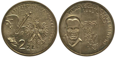 Польша 2 злотых 2009 MW, серия польские художники XIX-XX века, Владислав Стржеминский (1893-1952) KM 705 нордик 114-433