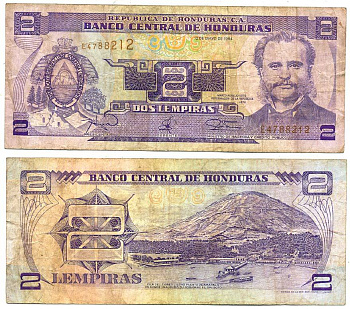 Гондурас 2 лемпира 1994 Марко Аурелио Сото, президент Pick 72 c бумага 7548-73-3