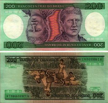 БРАЗИЛИЯ 200 КРУЗЕЙРО 1981 ПОДПИСЬ 20, ПРИНЦЕССА ИЗАБЕЛА Pick 199а бумага XF 8615-27-1-1