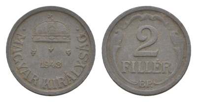 Венгрия 2 филлера 1943 BP KM 519 цинк 4658-343