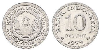 Индонезия 10 рупий 1979 ФАО - Национальная программа энергосбережения KM 44 алюминий UNC 4675-613