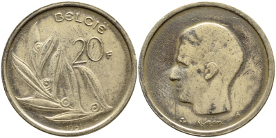 Бельгия 20 франков 1981 Belgie, Бодуэн I (1951-1993) KM 160 никель бронза 4681-1227