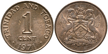 Тринидад и Тобаго 1 цент 1971 герб KM 1 бронза 4532-141