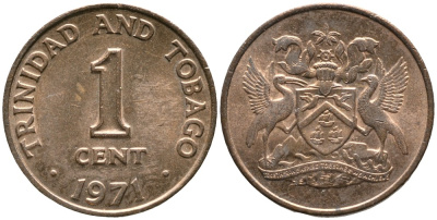 Тринидад и Тобаго 1 цент 1971 герб KM 1 бронза 4532-141