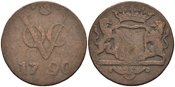 Нидерландская Восточная Индия, Утрехт (Утрехт) 1 дуит 1790 KM 111.1 медь 4577-326