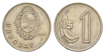 Уругвай 1 песо 1980 KM 74 медно-никель 4637-1153