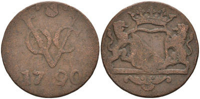 Нидерландская Восточная Индия, Утрехт (Утрехт) 1 дуит 1790 KM 111.1 медь 4577-326