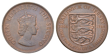 Джерси 1/12 шиллинга 1966 900 лет битве при Гастингсе KM 26 бронза 4634-421