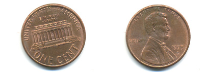 США 1 цент 1999 D, Авраам Линкольн KM 201b цинк плакированный медью UNC 179-526