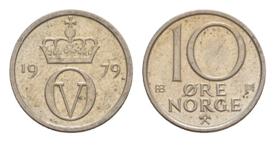 Норвегия 10 эре 1979 Улаф V (1957-1991) KM 416 медно-никель 4632-1164