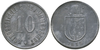 Имменштадт (Бавария) 10 пфеннингов 1919 Funck 227.2, Men18 15273.2 цинк 4164-322