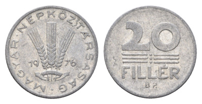 Венгрия 20 филлеров 1976 BP KM 573 алюминий 4664-1138