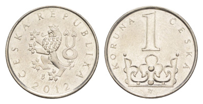 Чехия 1 крона 2012 KM 7 сталь плакированная никелем aUNC 4632-522