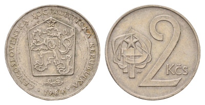 Чехословакия 2 кроны 1984 KM 75 медно-никель 4675-157