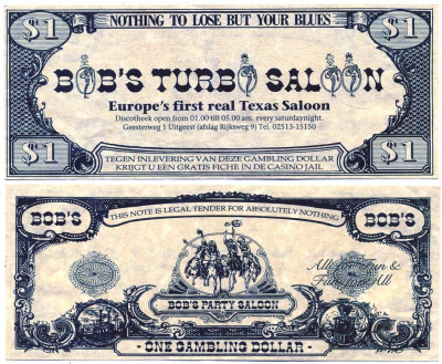 НИДЕРЛАНДЫ 1 ИГРОВОЙ ДОЛЛАР ND BOBS PARTY SALOON бумага 7146-64-2-1