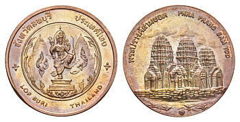 Таиланд медаль из серии провинции таиланд - Лоп Бури XX век Вишна, диаметр 25 мм, вес 8,1 гр медь UNC 4663-1222