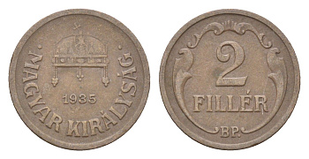 Венгрия 2 филлера 1935 BP KM 506 бронза 4665-444