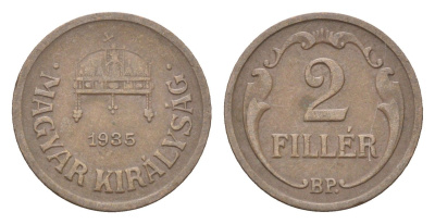 Венгрия 2 филлера 1935 BP KM 506 бронза 4665-444
