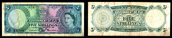 Фиджи 5 шиллингов 1961 Pick 51 b бумага 451-1205-3