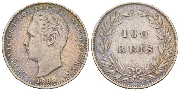 Португалия 100 реалов 1889 Луиш I (1861-1889) KM 510 серебро 4611-312
