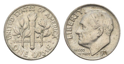 США 10 центов (дайм) 1979 Рузвельт KM 195a медь плакированная медно-никелем 4674-547