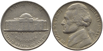 США 5 ЦЕНТОВ 1981 P, ДЖЕФФЕРСОН KM А192 медно-никель 31-643