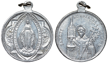 Германия жетон ND религиозный, с ушком, Св. Норберт, Дева Мария алюминий 4123-113