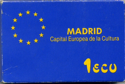 Испания 1 экю 1992 Мадрид - столица европейской культуры в оригинальной деревянной коробке, с сертификатом X M8 серебро  PROOF  4-3-1-08