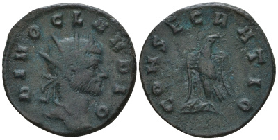 Римская Империя антониниан 270 Клавдий II Готский, посмертная чеканка, DIVO CLAVDIO, бюст императора / CONSECRATIO, орел, Рим RIC 266 биллон 1073-25-45