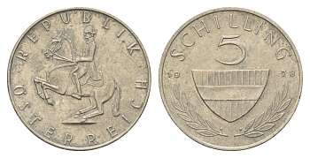Австрия 5 шиллингов 1978 KM 2889a медно-никель 181-1134