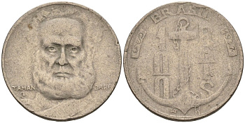 Бразилия 100 рейс 1937 Маркиз Тамандаре KM 536 медно-никель 4115-554