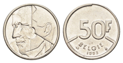 Бельгия 50 франков 1993 Belgie, Бодуэн I (1951-1993) KM 169 никель 4706-137