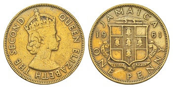 Ямайка 1 пенни 1961 KM 37 никель латунь 4628-712