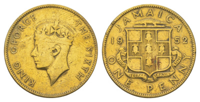 Ямайка 1 пенни 1952 KM 35 никель латунь 4628-621