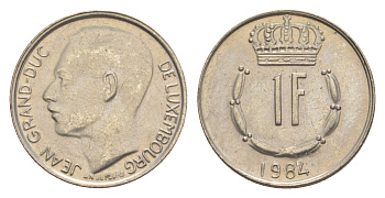Люксембург 1 франк 1984 Герцог Жан (1964-1999) KM 55 медно-никель 4643-549