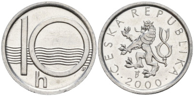 Чехия 10 геллеров 2000 KM 7 алюминий 4152-811