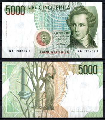 Италия 5000 лир 1985 Pick 111a бумага 6266-18-1-2
