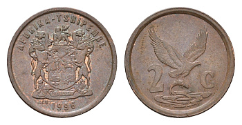 ЮАР 2 цента 1998 KM 159 сталь плакированный медью 188-1224