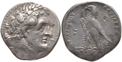 Египет, Государство Птолемеев тетрадрахма 285-260 гг. до н.э. Птолемей II Филадельф, голова Птолемея I Сотера, основателя династии / орел, греческая легенда "ЦАРЯ ПТОЛЕМЕЯ", Александрия, 13,90 гр Svoronos 548 серебро 1073-8-33