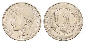 Италия 100 лир 1996 KM 159 медно-никель 4549-326