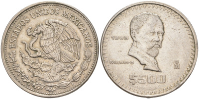 Мексика 500 песо 1988 KM 529 медно-никель 3855-1246