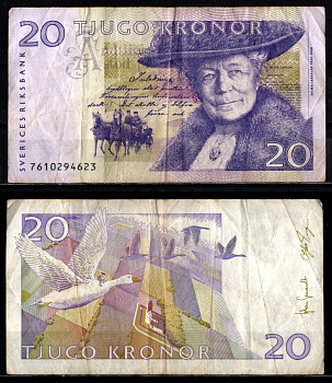 Швеция 20 крон 2007 Pick 63 бумага 2197-9-2-2