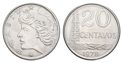 Бразилия 20 сентаво 1978 KM 579.1a нержавеющая сталь UNC 4642-1055