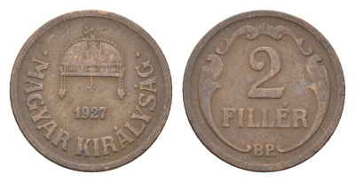 Венгрия 2 филлера 1927 BP KM 506 бронза 4664-839
