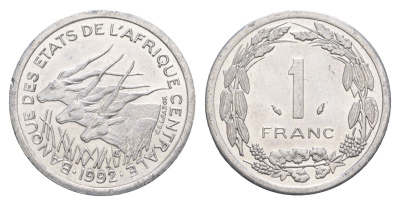 Центральная Африка (BEAC) 1 франк 1992 KM 8 алюминий UNC 4652-1031
